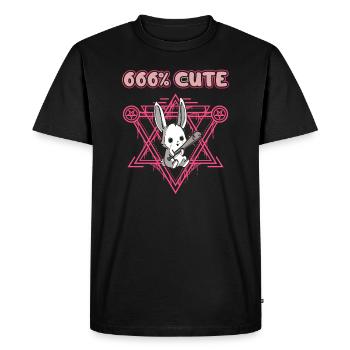 666% Mignon kawaii Satanic Goth - T-shirt Premium bio Homme - noir - Devant - Nico (187cm)
