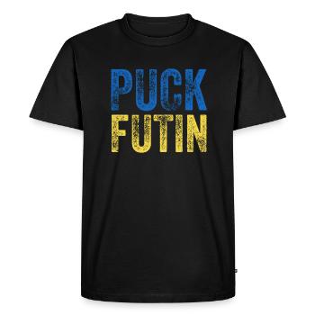 PUCK FUTIN Ukraine - T-shirt Premium bio Homme - noir - Devant - Nico (187cm)