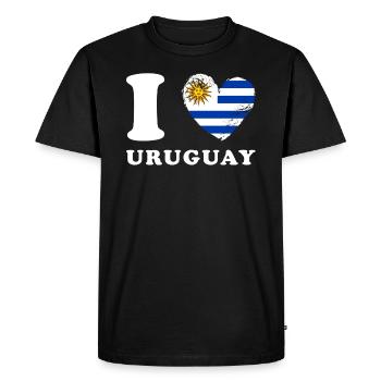 Uruguay J’aime l’Uruguay - T-shirt Premium bio Homme - noir - Devant - Nico (187cm)
