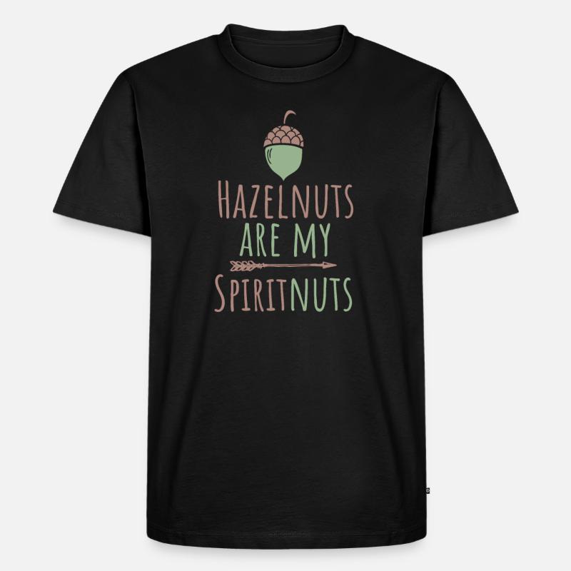Haselnuss - Männer Premium Bio T-Shirt - Schwarz