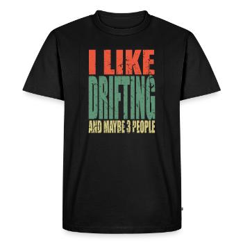 Dérive en disant drôle - T-shirt Premium bio Homme - noir - Devant - Nico (187cm)