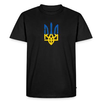 Symbole de l’Ukraine - T-shirt Premium bio Homme - noir - Devant - Nico (187cm)