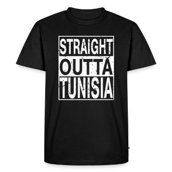 Tunisie Straight outta Tunisie - T-shirt Premium bio Homme - noir - Devant - Nico (187cm)