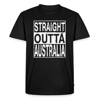 Australia Straight outta Australia - Men's Premium Organic T-Shirt - black - Front - Nico (187cm)