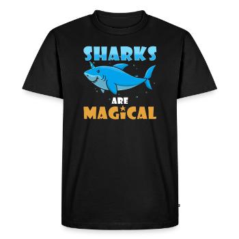 Requin Licorne Requin - T-shirt Premium bio Homme - noir - Devant - Nico (187cm)