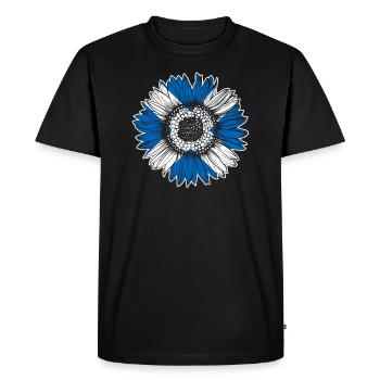 Drapeau écossais Tournesol - T-shirt Premium bio Homme - noir - Devant - Nico (187cm)