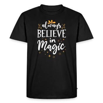 Dicton magique Croyance en la magie - T-shirt Premium bio Homme - noir - Devant - Nico (187cm)