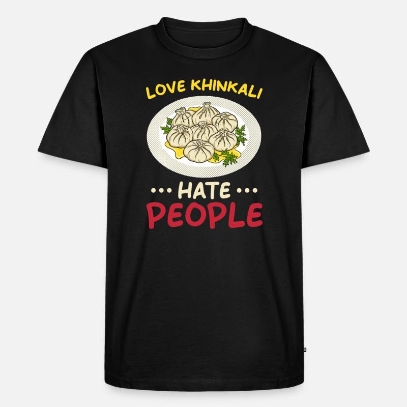 Khinkali - Männer Premium Bio T-Shirt - Schwarz