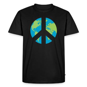 World Peace Symbol - Men's Premium Organic T-Shirt - black - Front - Nico (187cm)