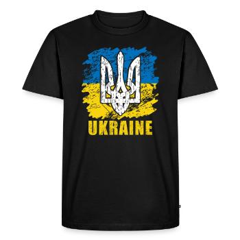 Ukraine - Men's Premium Organic T-Shirt - black - Front - Nico (187cm)