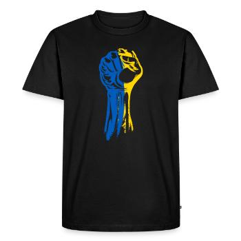 Ukraine Poing en Ukraine Couleurs - T-shirt Premium bio Homme - noir - Devant - Nico (187cm)