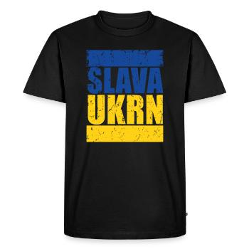 Slava Ukraini - Men's Premium Organic T-Shirt - black - Front - Nico (187cm)