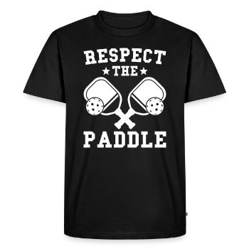 Pickleball Respsect the Paddle - Men's Premium Organic T-Shirt - black - Front - Nico (187cm)