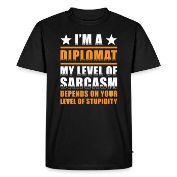Cadeau des diplomates - T-shirt Premium bio Homme - noir - Devant - Nico (187cm)