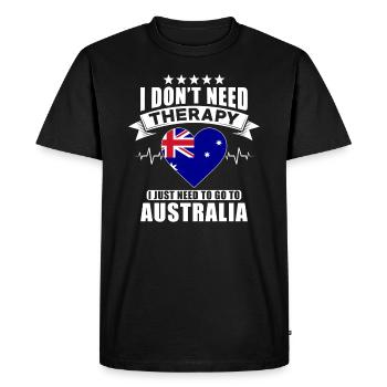 Australie Je n’ai pas besoin de thérapie - T-shirt Premium bio Homme - noir - Devant - Nico (187cm)