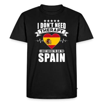 Spain I do not need Therapy - Men's Premium Organic T-Shirt - black - Front - Nico (187cm)