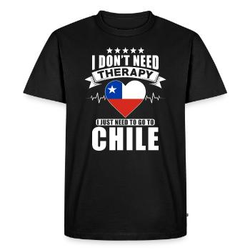 Chile I do not need Therapy - Men's Premium Organic T-Shirt - black - Front - Nico (187cm)