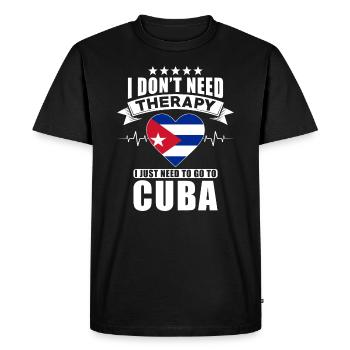 Cuba I do not need Therapy - Men's Premium Organic T-Shirt - black - Front - Nico (187cm)
