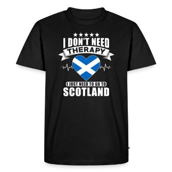 Scotland I do not need Therapy - Men's Premium Organic T-Shirt - black - Front - Nico (187cm)