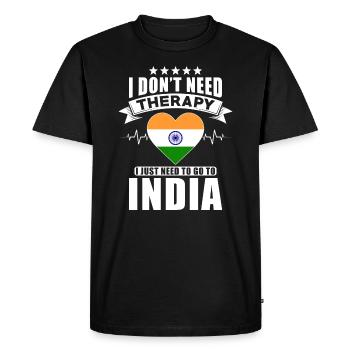 India I do not need Therapy - Men's Premium Organic T-Shirt - black - Front - Nico (187cm)