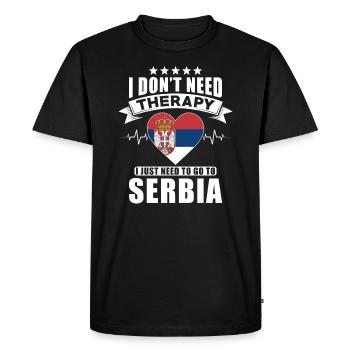 Serbie Je n’ai pas besoin de thérapie - T-shirt Premium bio Homme - noir - Devant - Nico (187cm)