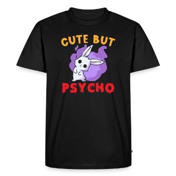 Mignon mais Psycho Hase Goth - T-shirt Premium bio Homme - noir - Devant - Nico (187cm)