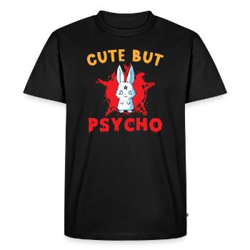 Mignon mais Psycho Hase Goth - T-shirt Premium bio Homme - noir - Devant - Nico (187cm)