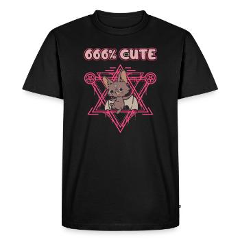 666% Mignon kawaii Satanic Goth - T-shirt Premium bio Homme - noir - Devant - Nico (187cm)