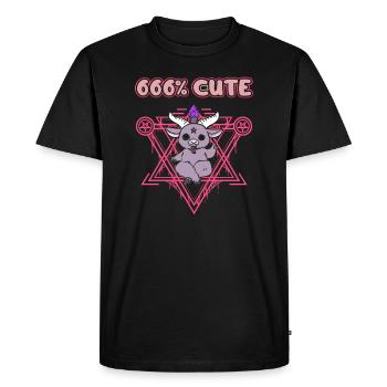 666% Mignon kawaii Satanic Goth - T-shirt Premium bio Homme - noir - Devant - Nico (187cm)