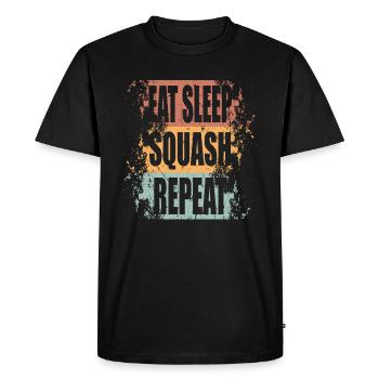 Squash Eat Sleep Repeat - Men's Premium Organic T-Shirt - black - Front - Nico (187cm)