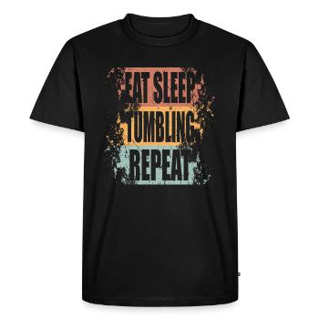 Tumbling Manger Dormir Répéter - T-shirt Premium bio Homme - noir - Devant - Nico (187cm)