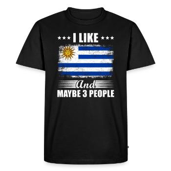 Uruguay - T-shirt Premium bio Homme - noir - Devant - Nico (187cm)