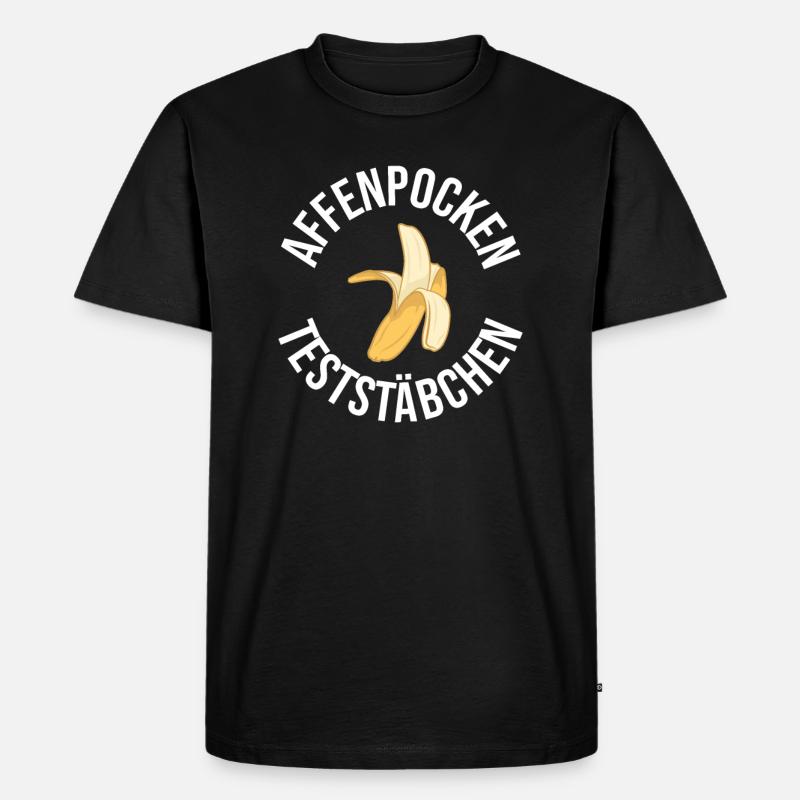 AFFENPOCKEN TESTSTÄBCHEN - Männer Premium Bio T-Shirt - Schwarz