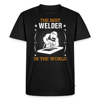 Welder Profession Welding Machine Craftsman Gift - Men's Premium Organic T-Shirt - black - Front - Nico (187cm)