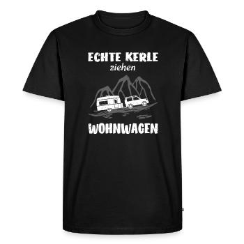 Echte Kerle ziehen Wohnwagen - Männer Premium Bio T-Shirt - Schwarz - Vorne - Nico (187cm)
