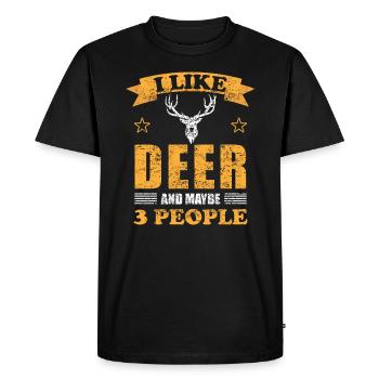 Deer Deer Animal Lovers Funny Saying Gift - Men's Premium Organic T-Shirt - black - Front - Nico (187cm)