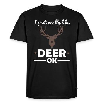 Deer Woodland Animals Animal Lover Saying Gift - Men's Premium Organic T-Shirt - black - Front - Nico (187cm)