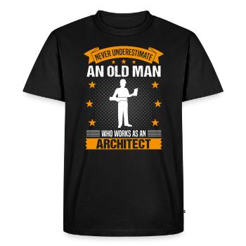 Architect Old Man Saying Men's Gift - Men's Premium Organic T-Shirt - black - Front - Nico (187cm)