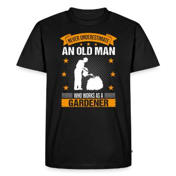 Jardinier vieil homme drôle disant cadeau d’homme - T-shirt Premium bio Homme - noir - Devant - Nico (187cm)