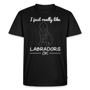 Labrador Dog Dog Lovers Quote Gift - Men's Premium Organic T-Shirt - black - Front - Nico (187cm)