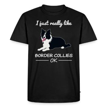 Border Collie Dog Dog Lovers Citation Cadeau - T-shirt Premium bio Homme - noir - Devant - Nico (187cm)