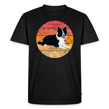 Border Collie Dog Dog Lovers Cadeau rétro - T-shirt Premium bio Homme - noir - Devant - Nico (187cm)
