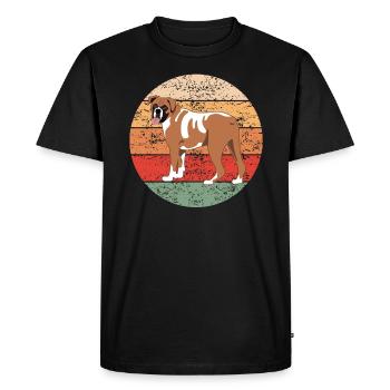 Boxer Allemand Chien Dog Lovers Cadeau Rétro - T-shirt Premium bio Homme - noir - Devant - Nico (187cm)