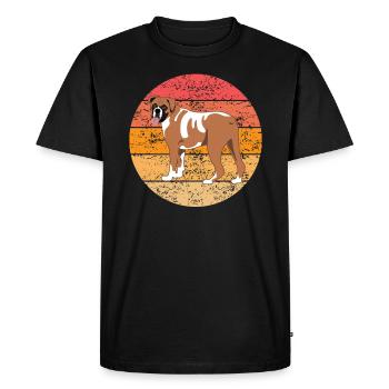 Boxer Allemand Chien Dog Lovers Cadeau Rétro - T-shirt Premium bio Homme - noir - Devant - Nico (187cm)