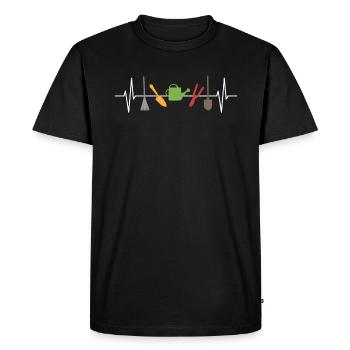 Garden Hobby Gardener Heartbeat Line Idée cadeau - T-shirt Premium bio Homme - noir - Devant - Nico (187cm)