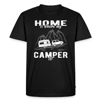 Propriétaires de caravanes de camping - T-shirt Premium bio Homme - noir - Devant - Nico (187cm)