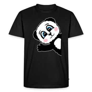 Panda Panda Bear Cadeau Dames Hommes Enfants - T-shirt Premium bio Homme - noir - Devant - Nico (187cm)