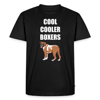 Boxer allemand chien chien amoureux disant cadeau - T-shirt Premium bio Homme - noir - Devant - Nico (187cm)
