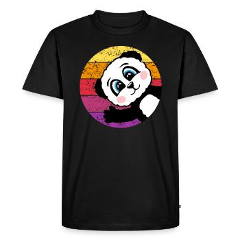 Panda Rétro Panda Ours Cadeau Femmes Hommes Enfants - T-shirt Premium bio Homme - noir - Devant - Nico (187cm)