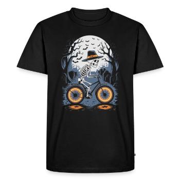 Bicycle Halloween Cyclist - Men's Premium Organic T-Shirt - black - Front - Nico (187cm)